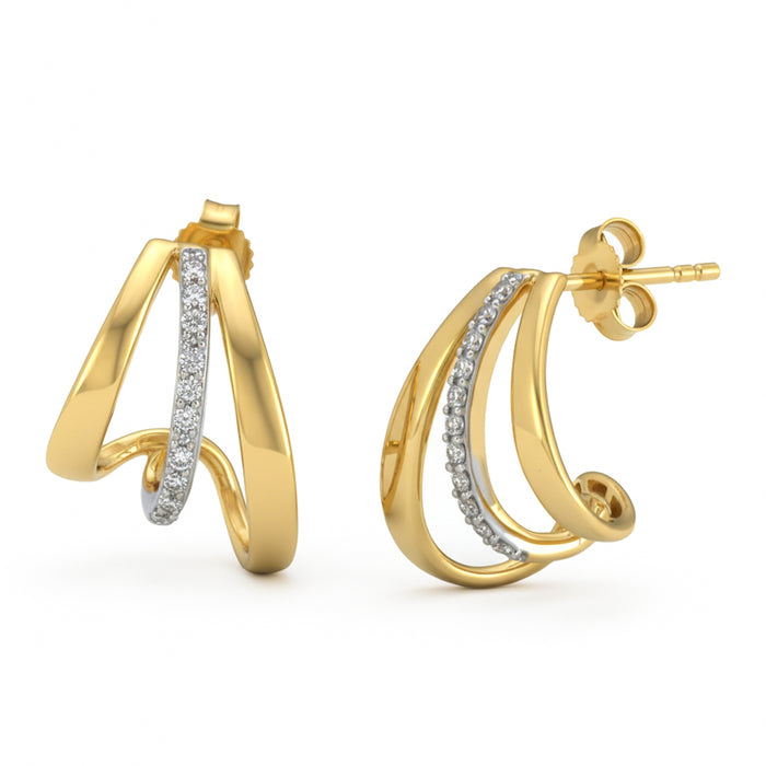 SPECIAL! .20ct G SI 14kt Yellow Gold Diamond J Hoop Earrings