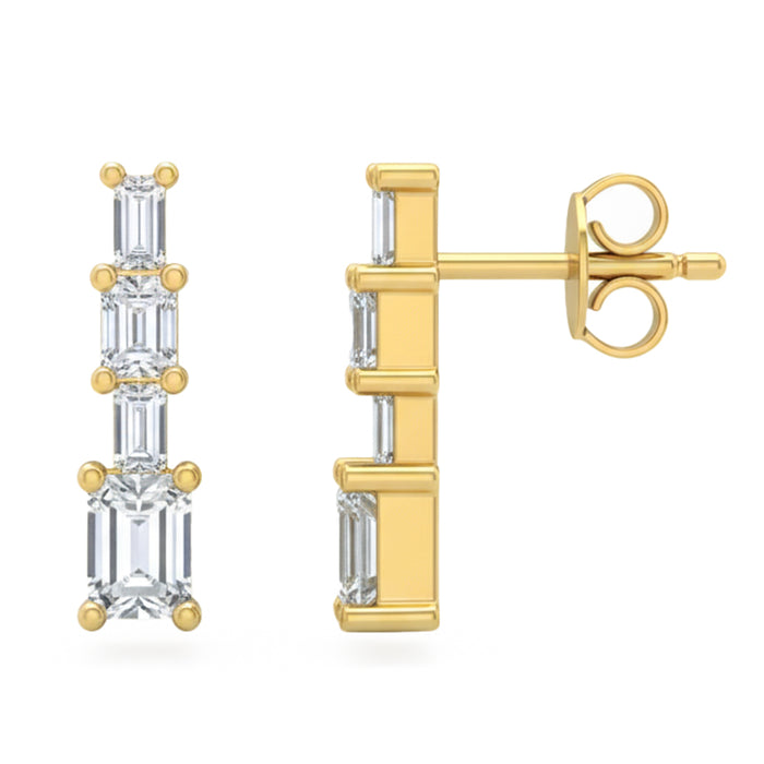 SPECIAL! .76ct G SI 14kt Yellow Gold Emerald Cut Diamond Drop Earrings