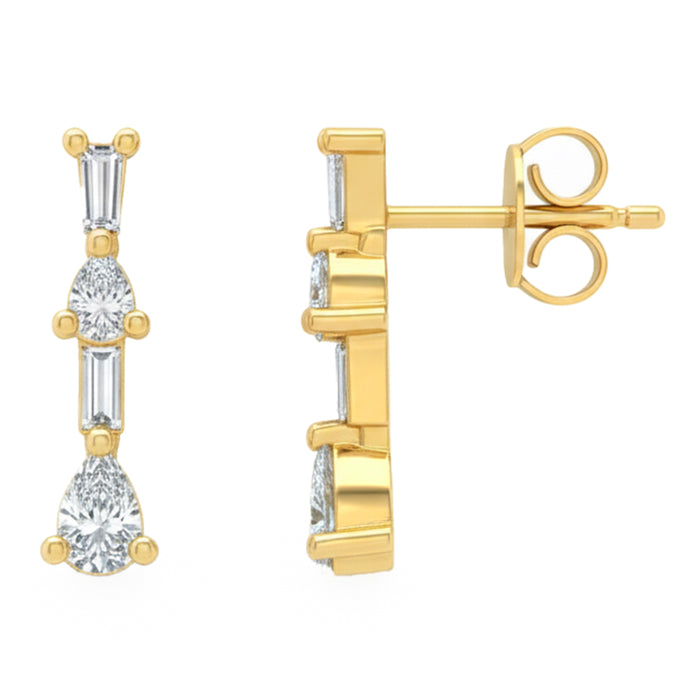 SPECIAL! .39ct G SI 14kt Yellow Gold Unique Diamond Drop Earrings