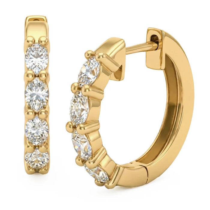 SPECIAL! .64ct G SI 14kt Yellow Gold Oval Diamond Hoop Earrings