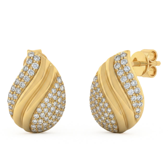 SPECIAL! .49ct G SI 14kt Yellow Gold Tear Drop Shaped Diamond Modern Stud Earrings