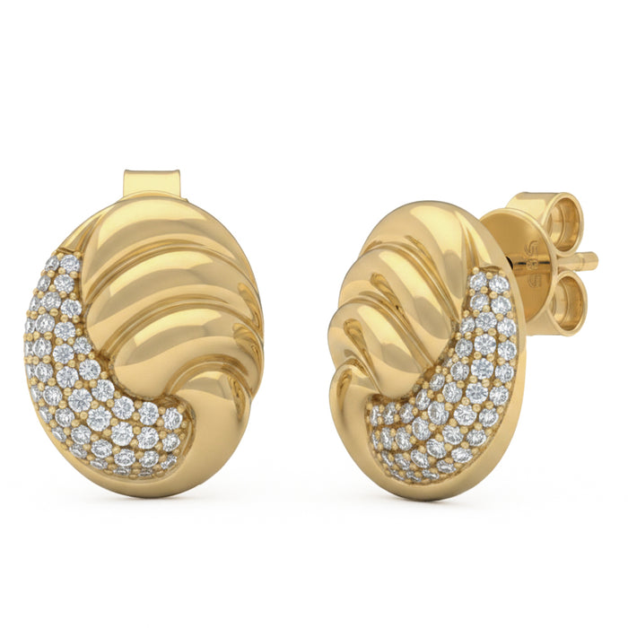 SPECIAL! .36ct G SI 14kt Yellow Gold Oval Shape Diamond Modern Stud Earrings