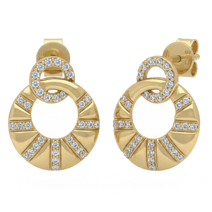 SPECIAL! .29ct G SI 14kt Yellow Gold Round Circle Diamond Modern Stud Earrings