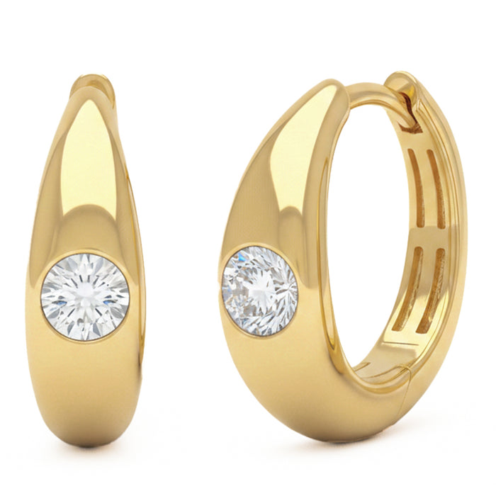 SPECIAL! .13ct G SI 14kt Yellow Gold Modern Diamond Hoop Earrings