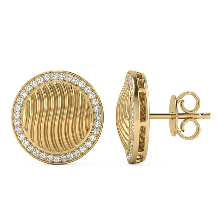 SPECIAL! .20ct G SI 14kt Yellow Gold Diamond Disc Stud Earrings