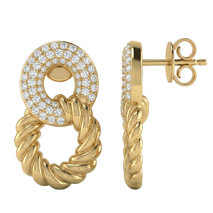 SPECIAL! .55ct G SI 14kt Yellow Gold Diamond Modern Earrings