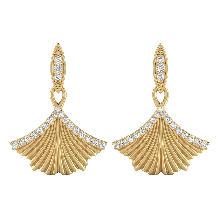 SPECIAL! .32ct G SI 14kt Yellow Gold Diamond Modern Drop Earrings