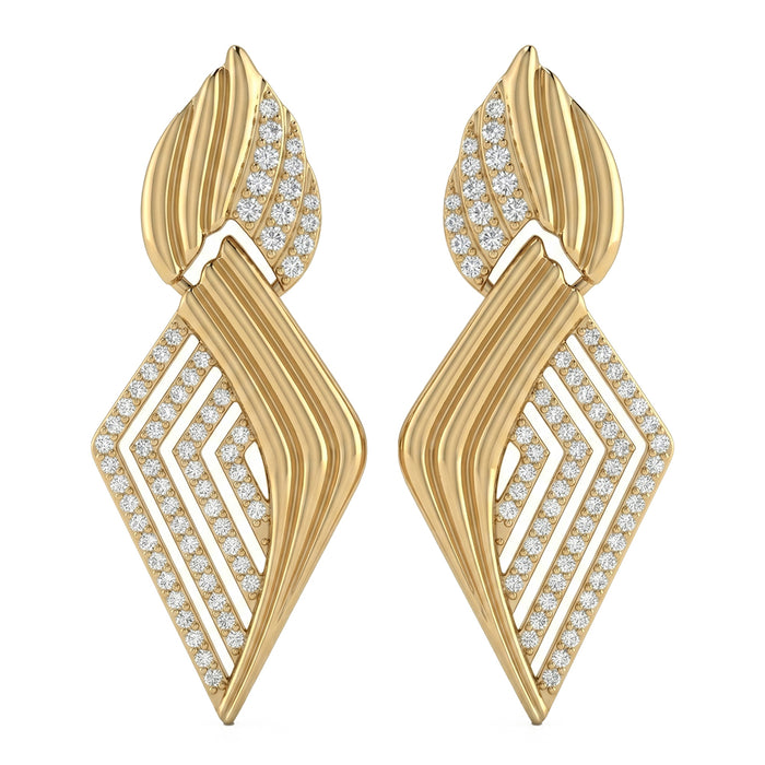 SPECIAL! .49ct G SI 14kt Yellow Gold Diamond Modern Drop Earrings