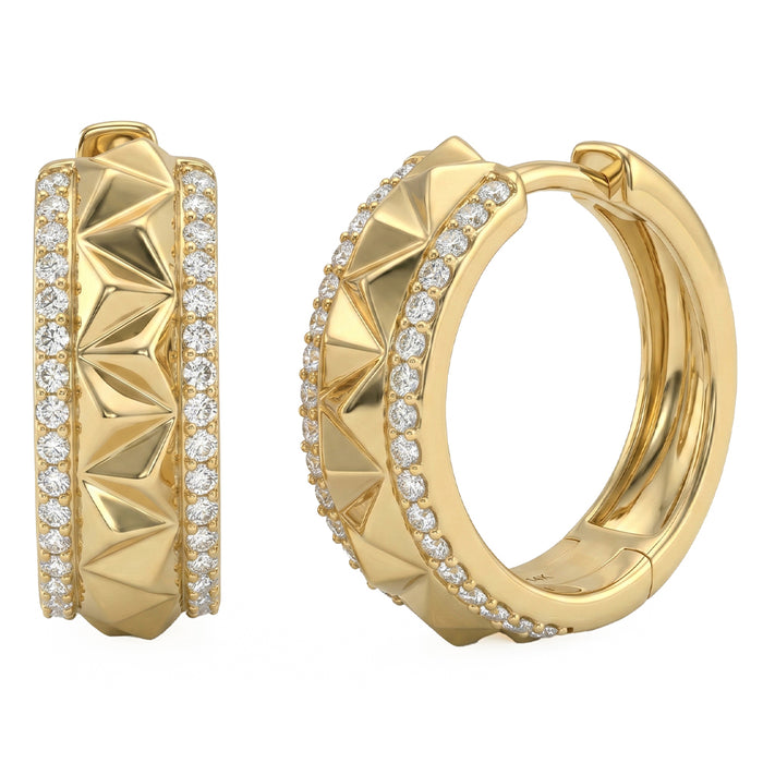 SPECIAL! .27ct G SI 14kt Yellow Gold Diamond Modern Hoop Earrings