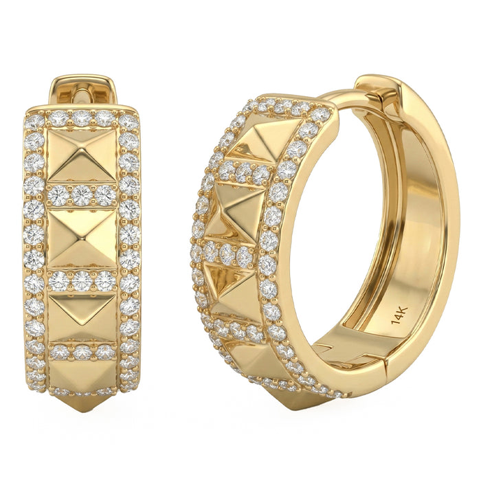 SPECIAL! .39ct G SI 14kt Yellow Gold Diamond Modern Hoop Earrings