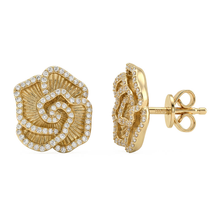 SPECIAL! .52ct G SI 14kt Yellow Gold Diamond Modern Flower Stud Earrings