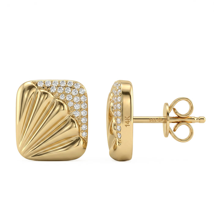 SPECIAL! .17ct G SI 14kt Yellow Gold Diamond Modern Stud Earrings