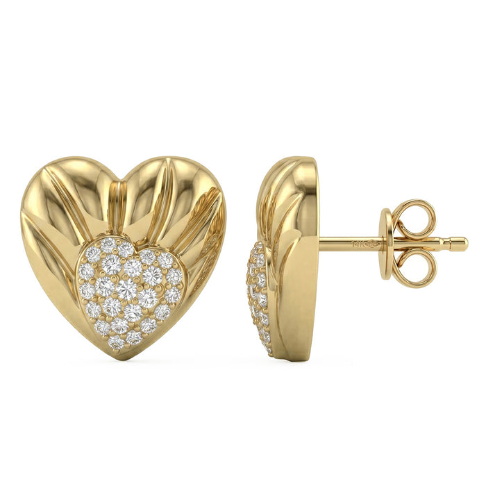 SPECIAL! .24ct G SI 14kt Yellow Gold Diamond Heart Shape Stud Earrings