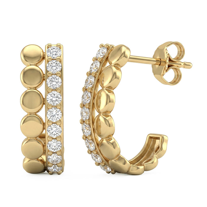 SPECIAL! .47ct G SI 14kt Yellow Gold Diamond J Hoop Earrings