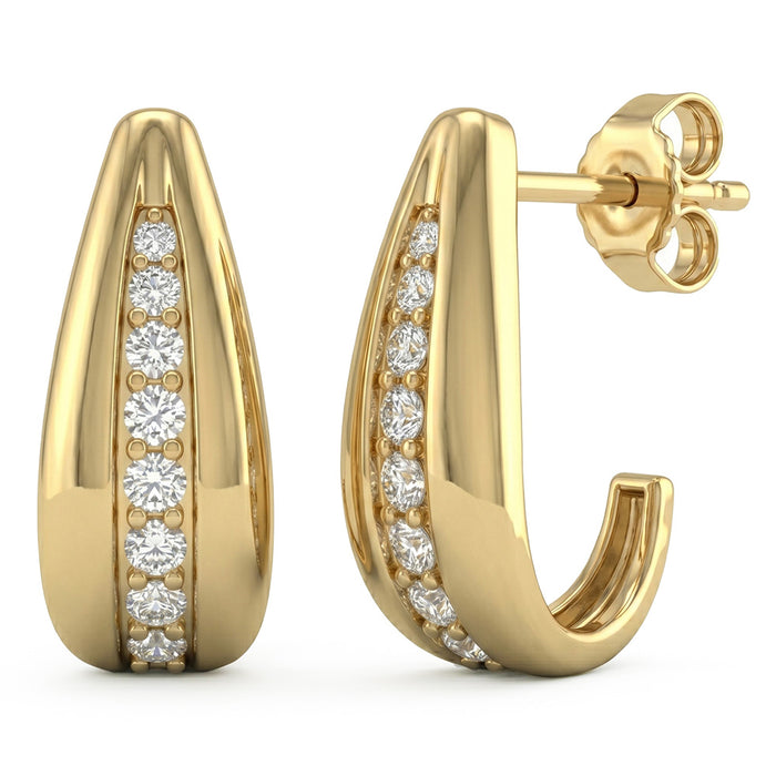 SPECIAL! .32ct G SI 14kt Yellow Gold Diamond J Hoop Earrings