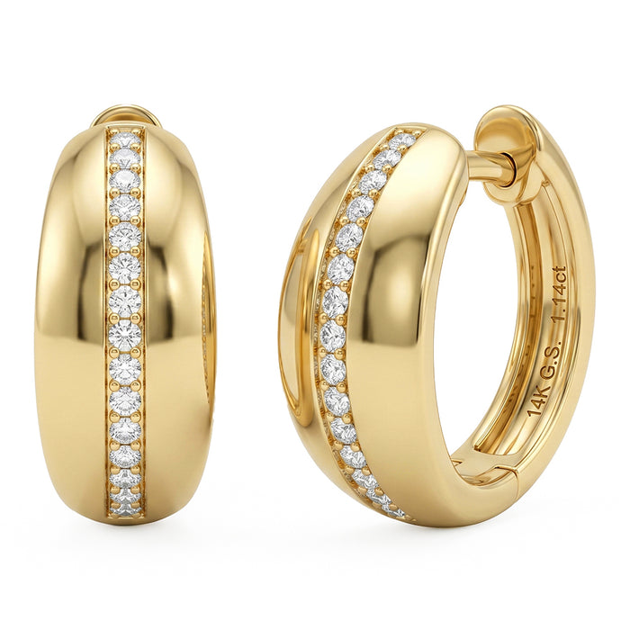 SPECIAL! .11ct G SI 14kt Yellow Gold Modern Hoop Earrings