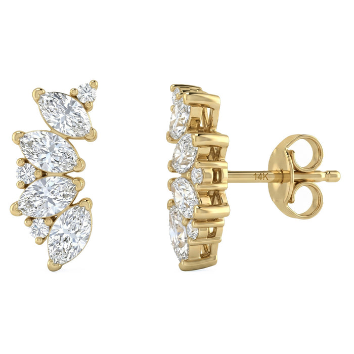 SPECIAL! .54ct G SI 14kt Yellow Gold Diamond Ear Crawler Stud Earrings