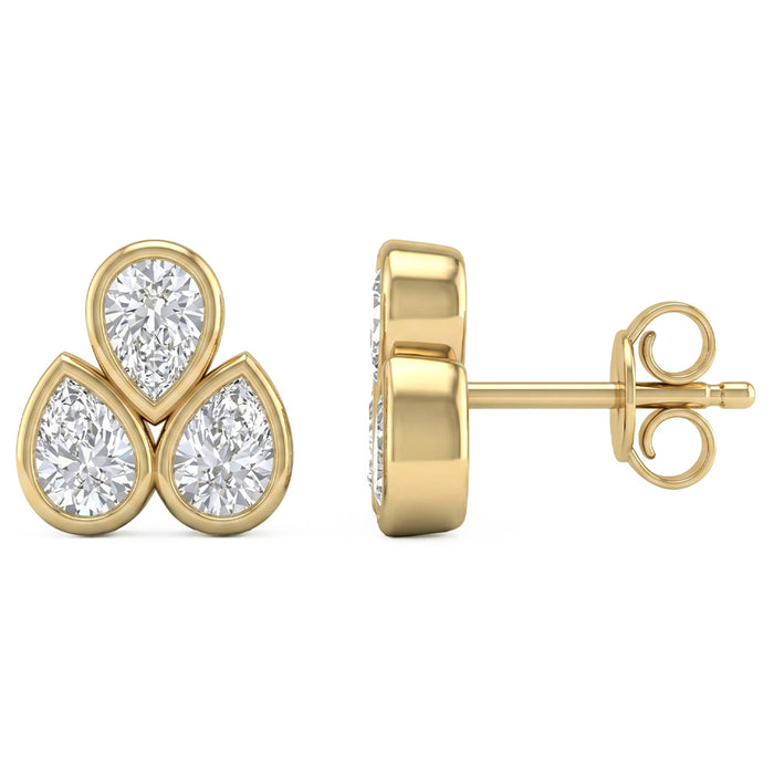 SPECIAL! .32ct G SI 14kt Yellow Gold Diamond Bezel Set Stud Earrings