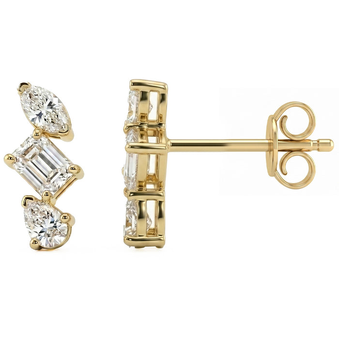 SPECIAL! .70ct G SI 14kt Yellow Gold Diamond Ear Crawler Stud Earrings