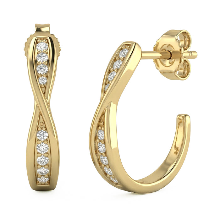 SPECIAL! .34ct G SI 14kt Yellow Gold Diamond J Hoop Earrings