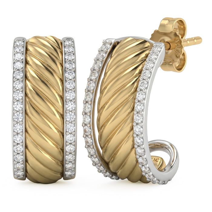 SPECIAL! .26ct G SI 14kt Yellow Gold Diamond J Hoop Earrings