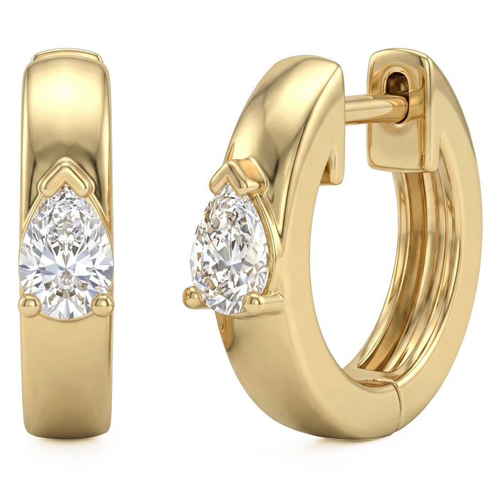 SPECIAL! .43ct G SI 14kt Yellow Gold Diamond Hoop Earrings Post & Click