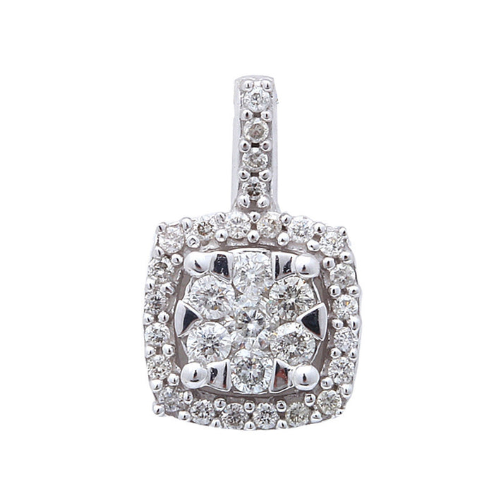 DIAMOND CLOSEOUT! .24ct 14kt White gold Princess Diamond Solitaire Pendant