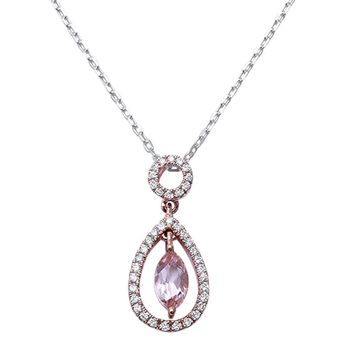 GEMSTONE CLOSEOUT! .17cts 14k Rose Gold F SI Round Diamond Pendant NO CHAIN