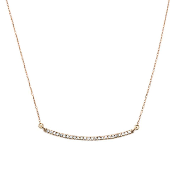DIAMOND CLOSEOUT! .15ct G SI 14kt Rose Gold Bar Diamond Pendant Necklace 18" Long