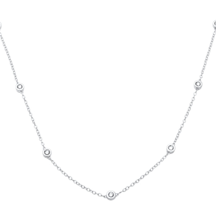 DIAMOND CLOSEOUT! "Diamond by the Yard" .38ct G SI 14K White Gold Diamond Pendant Necklace 24" Long