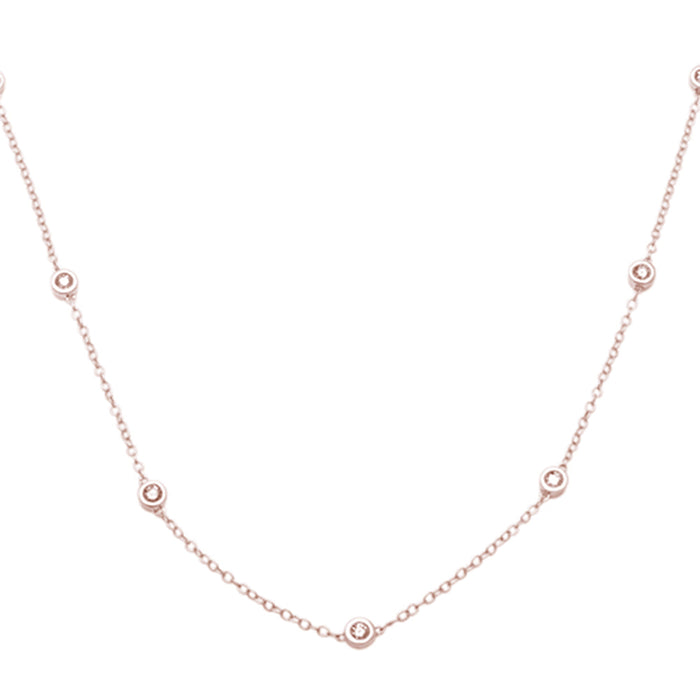DIAMOND CLOSEOUT! "Diamond by the Yard" Necklace 14kt Rose gold 24" Long
