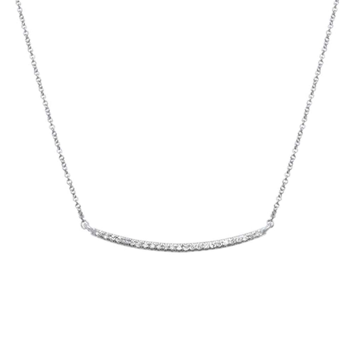 DIAMOND CLOSEOUT! .15ct 14kt White Gold Diamond Trendy Bard Pendant 18" Necklace