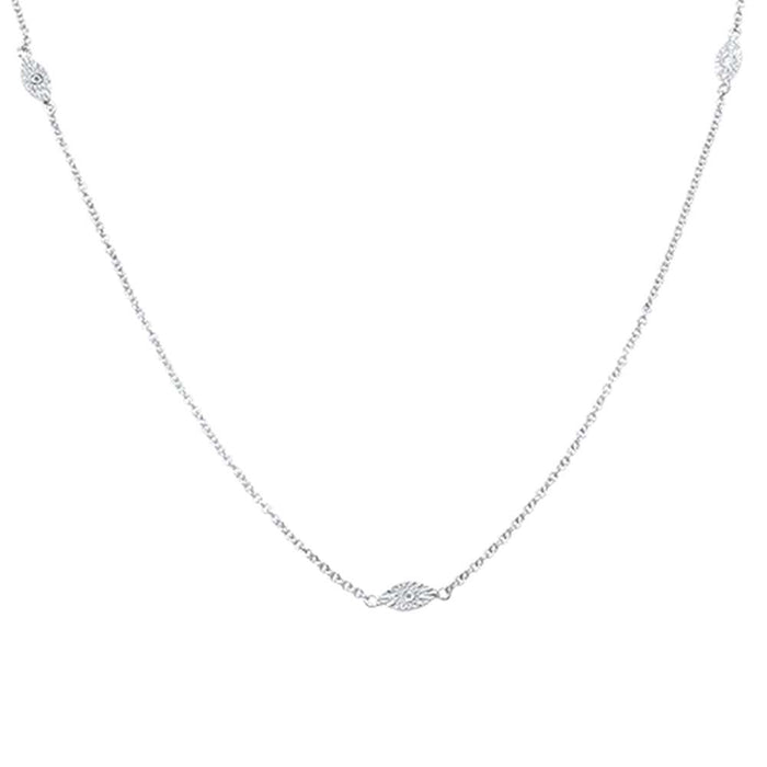 DIAMOND CLOSEOUT! .26ct 14kt White Gold Diamond Marquise Design Pendant Layer Necklace 20"