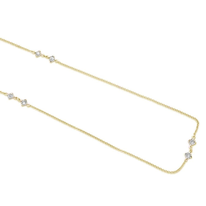 DIAMOND CLOSEOUT! .26ct 14k Yellow Gold Diamond Station Necklace 18"