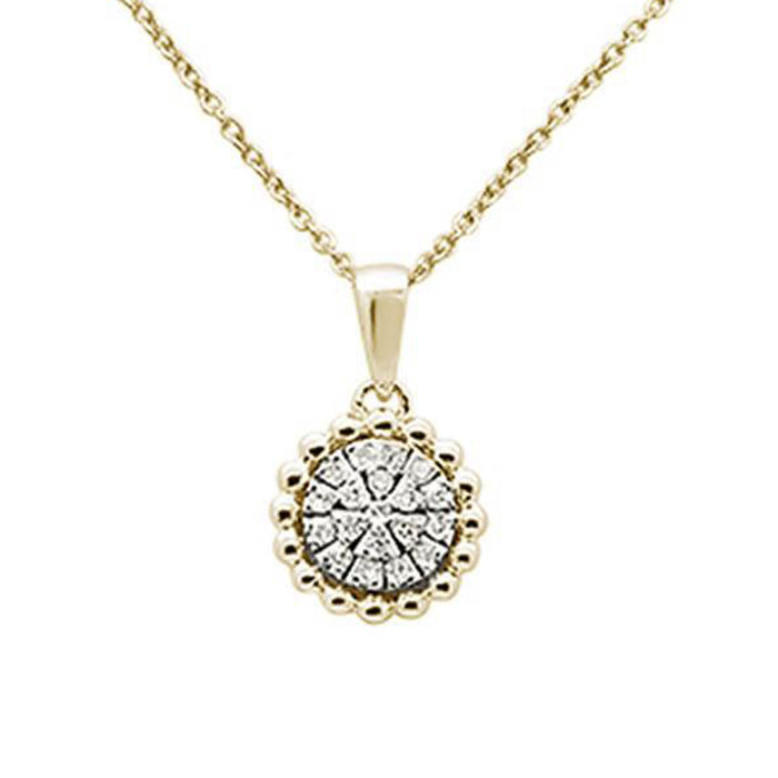 DIAMOND CLOSEOUT! .12ct 14k Yellow Gold Round Diamond Pendant Necklace 18" Long