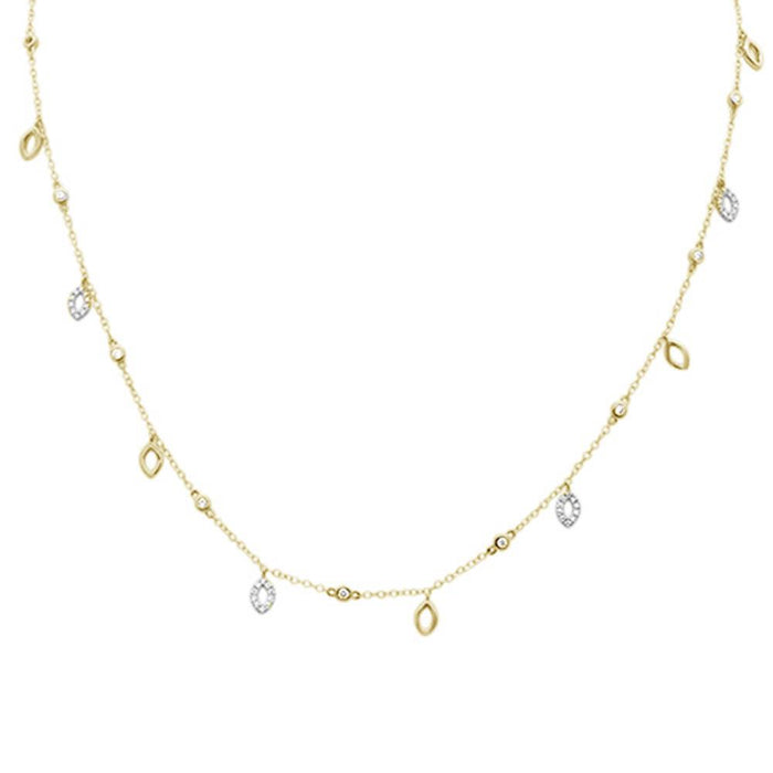 DIAMOND CLOSEOUT! .57ct G SI 14k Yellow Gold Diamond Designer Pendant Necklace 16" Long+(1"ext)