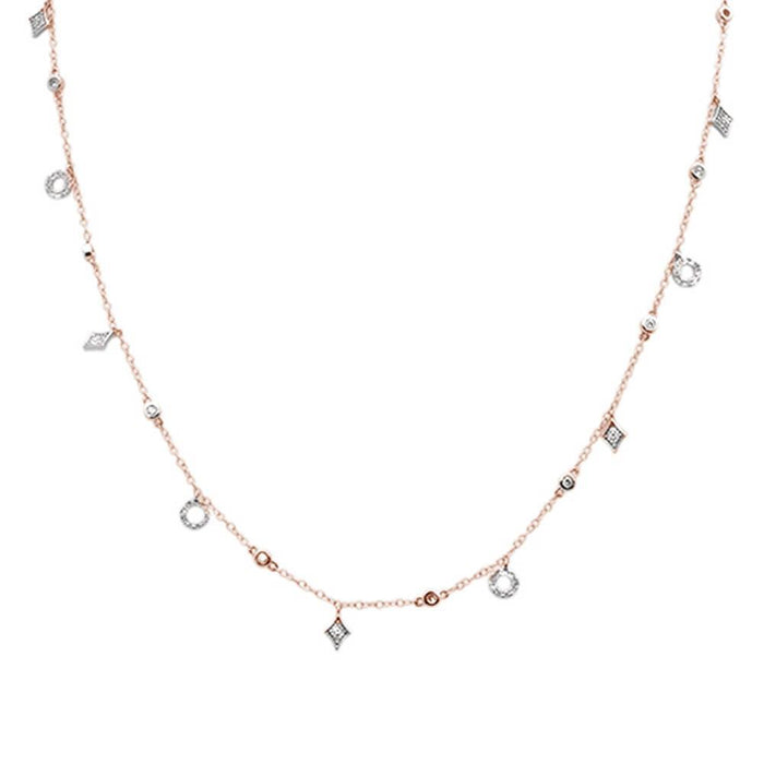 DIAMOND CLOSEOUT! .64ct G SI 14k Rose Gold Diamond Pendant Necklace 16" Long+(1"ext)