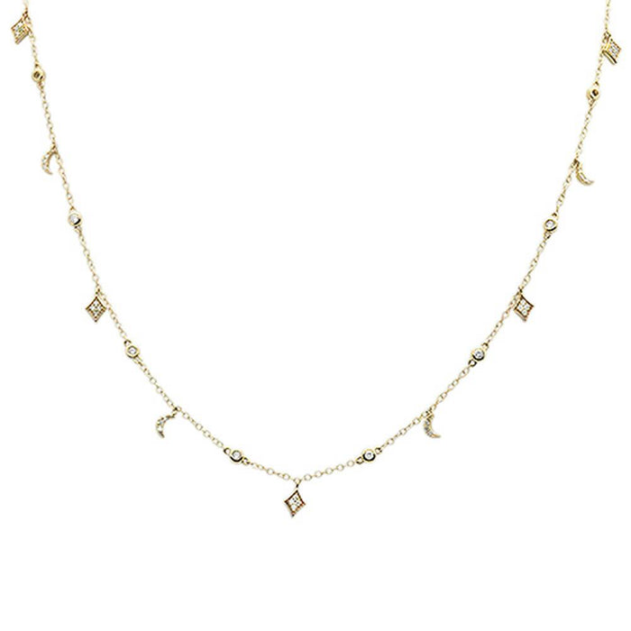 DIAMOND CLOSEOUT! .47ct G SI 14k Yellow Gold Diamond Pendant Necklace 16" Long+(1"ext)