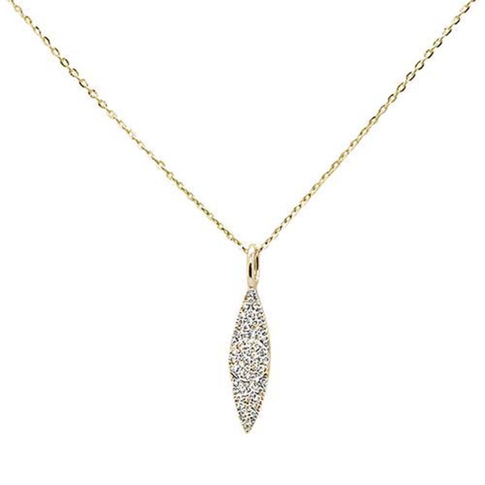 DIAMOND CLOSEOUT! .12ct 14kt Yellow Gold Trendy Diamond Drop Dangle Pendant Necklace 16"+2"