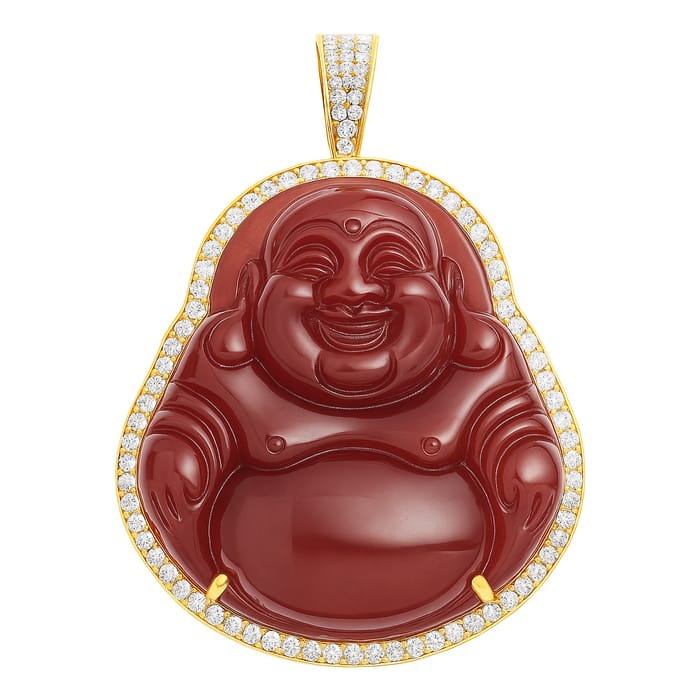 DIAMOND CLOSEOUT! .67ct 14k Yellow Gold Diamond Small Buddha Pendant