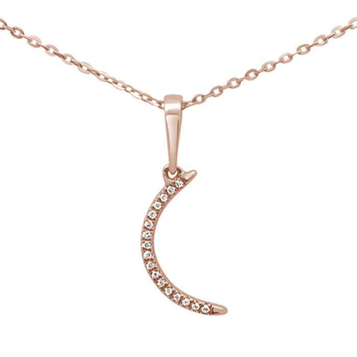 DIAMOND CLOSEOUT! .03ct 14KT Rose Gold Diamond Pendant Necklace 18"