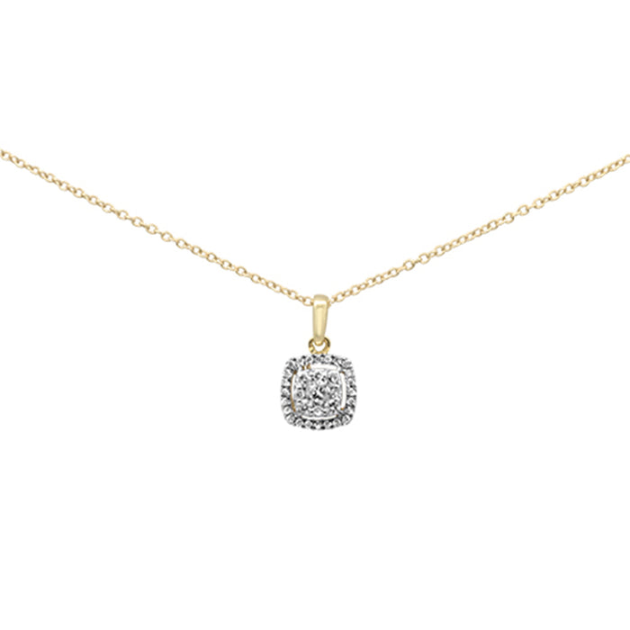 DIAMOND CLOSEOUT! .25ct G SI 10K Yellow Gold Round Diamond Pendant Necklace 18" Long