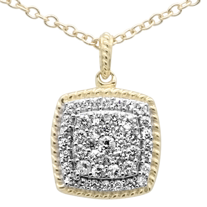 DIAMOND CLOSEOUT! .23ct G SI 10K Yellow Gold Diamond Pendant Necklace 18" Long