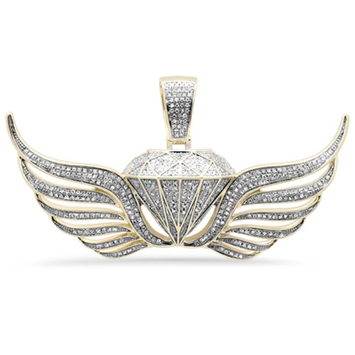 DIAMOND CLOSEOUT! 1.34ct G SI 10K Yellow Gold Diamond Hip Hop Pendant