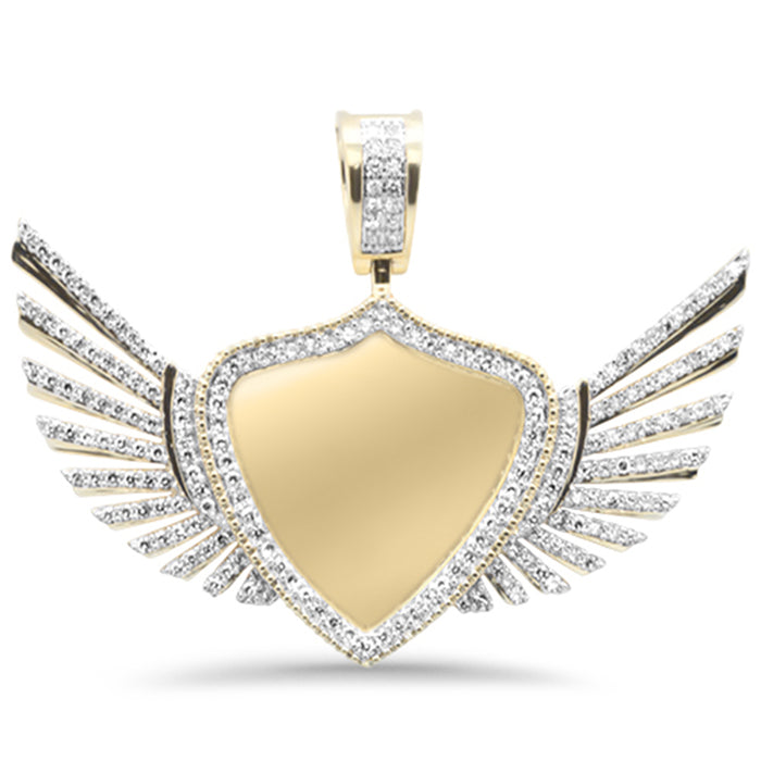 DIAMOND CLOSEOUT! 1.24ct F SI 10K Yellow Gold Diamond Hip Hop Iced Out Memory Pendant