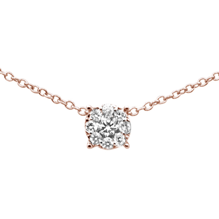 DIAMOND CLOSEOUT! .18ct F SI 10K Rose Gold Diamond Pendant Necklace 18"