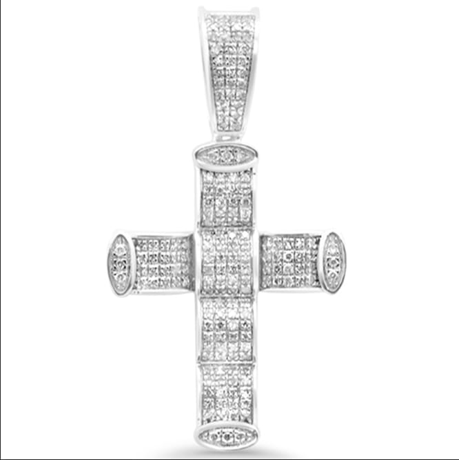 DIAMOND CLOSEOUT! .42ct G SI 10K White Gold Diamond Cross Pendant