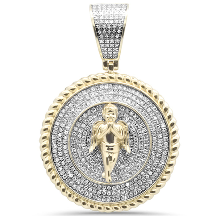 DIAMOND CLOSEOUT! .94ct G SI 10K Yellow Gold Diamond Hip Hop Iced Out Medallion VENUS Charm Pendant