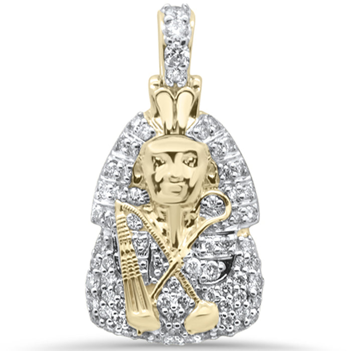 DIAMOND CLOSEOUT! .53ct G SI 14K Yellow Gold Diamond Mummy Sphinx Hip Hop Charm Pendant