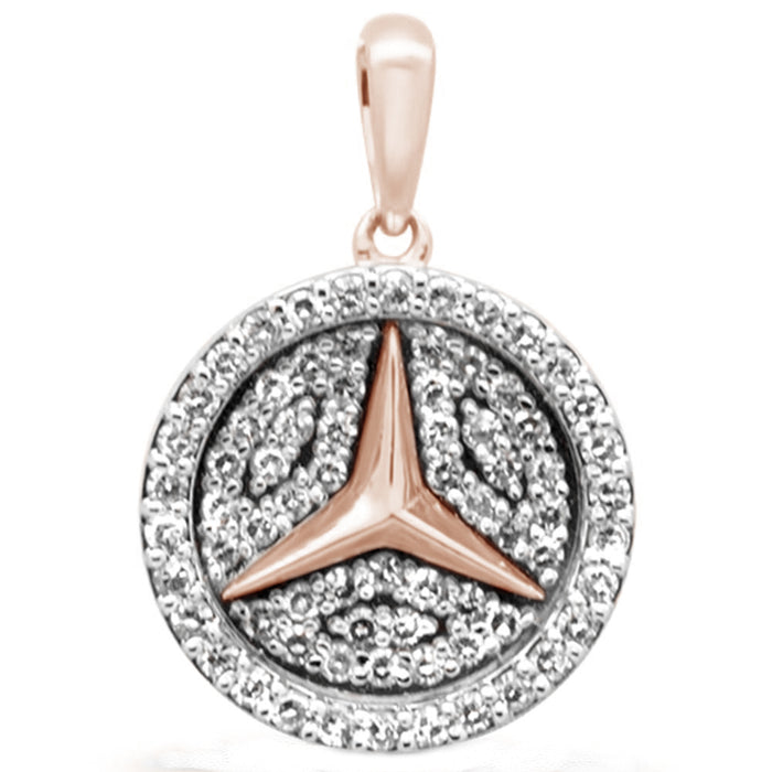 DIAMOND CLOSEOUT! .49ct G SI 10K Rose Gold Diamond Hip Hop Diamond Emblem Medallion Pendant
